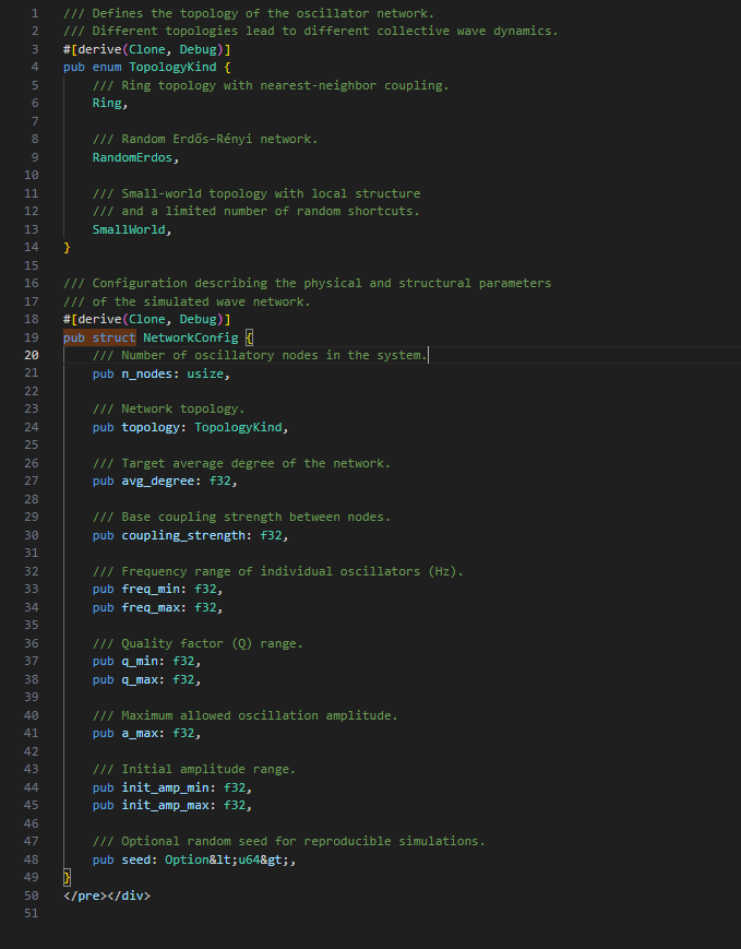 Excerpt from a real wave simulation system